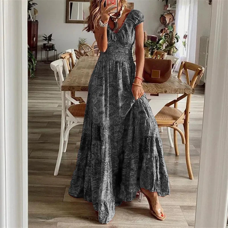 Sukienka Maxi We Wzory Boho