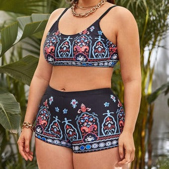 Dwuczęściowe Plus Size Bikini Ze Spodenkami