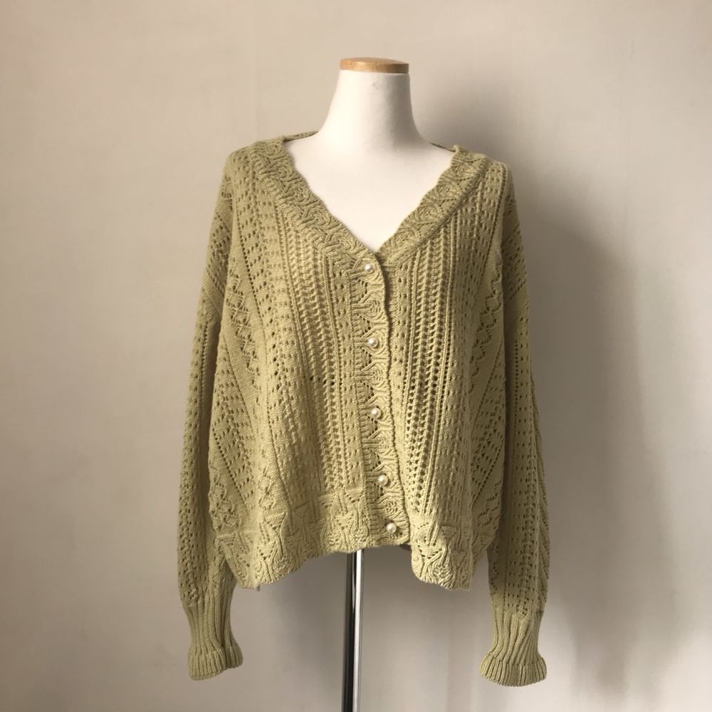Sweter Kardigan Ażurowy