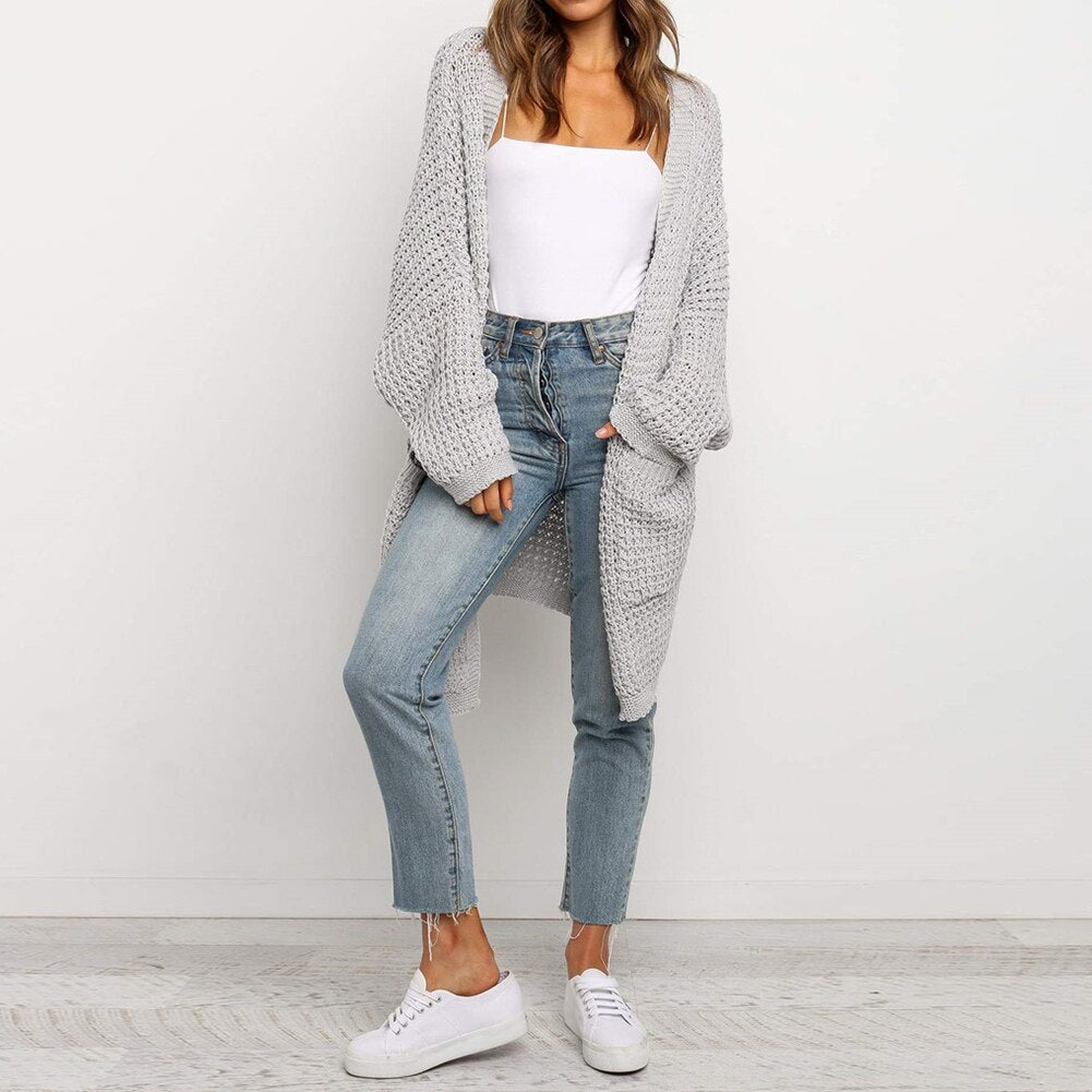 Sweter Kardigan Z Ozdobnym Splotem