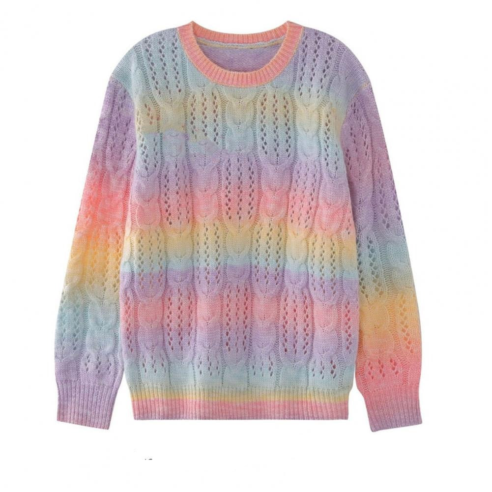 Sweter Dziergany Z Ozdobnym Splotem