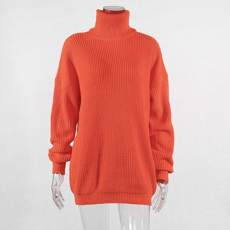 Sweter Z Golfem W Neonowych Kolorach