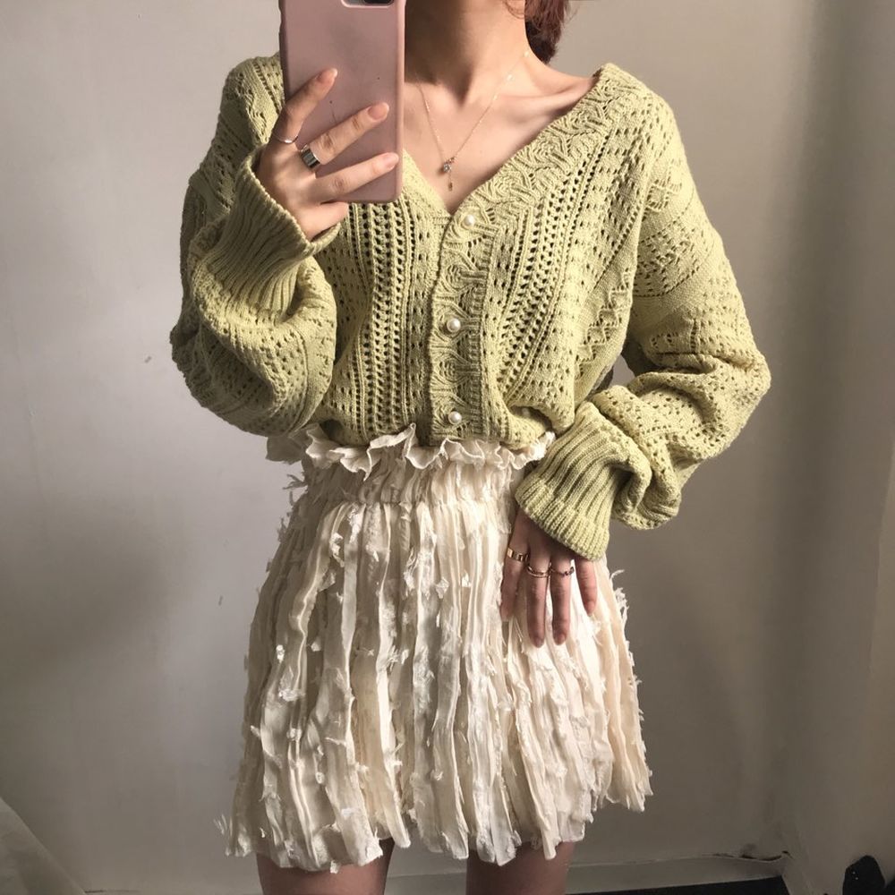 Sweter Kardigan Ażurowy