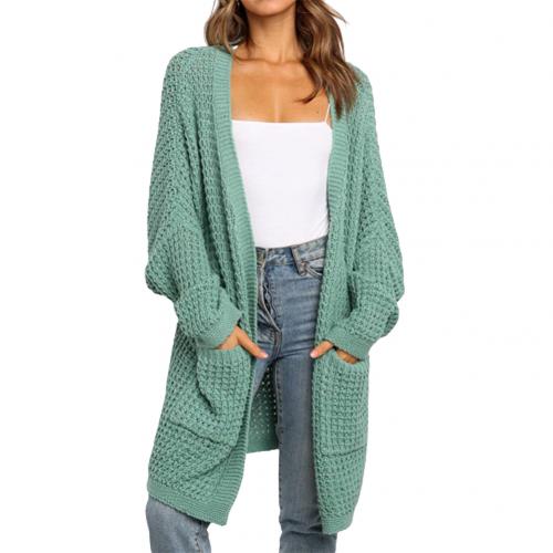 Sweter Kardigan Z Ozdobnym Splotem