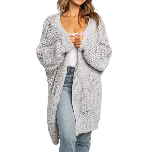 Sweter Kardigan Z Ozdobnym Splotem