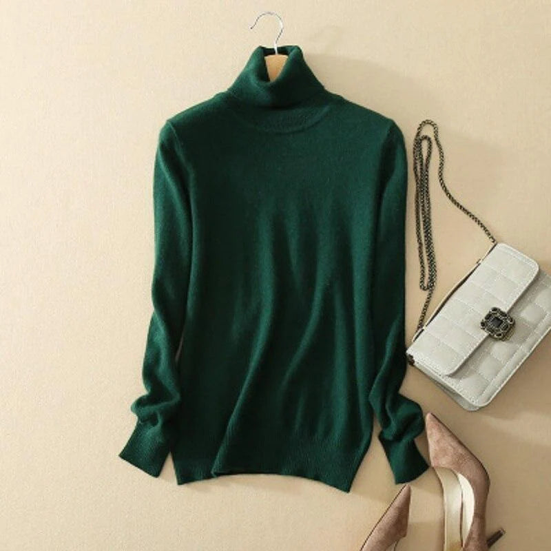 Sweter Z Golfem Zakończony Ściągaczami