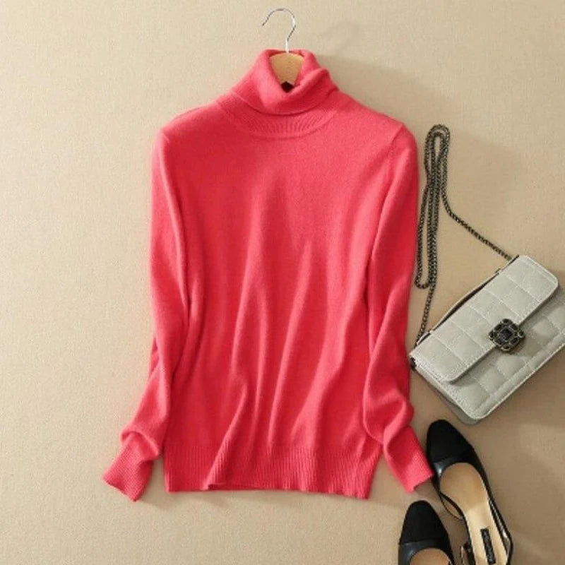 Sweter Z Golfem Zakończony Ściągaczami